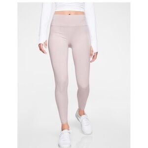 Athleta Run Free 7/8 reflective ankle Dusty Pink Leggings